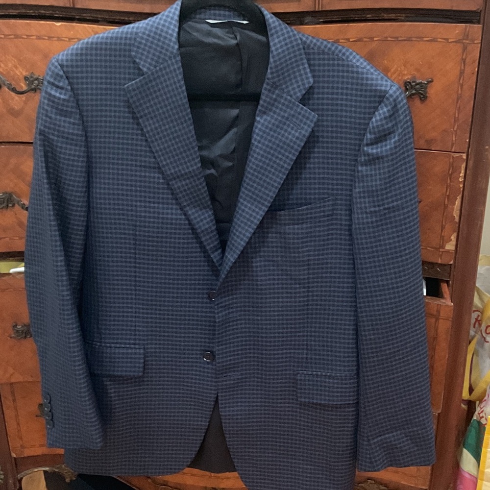 Canali Navy Checkered Blazer